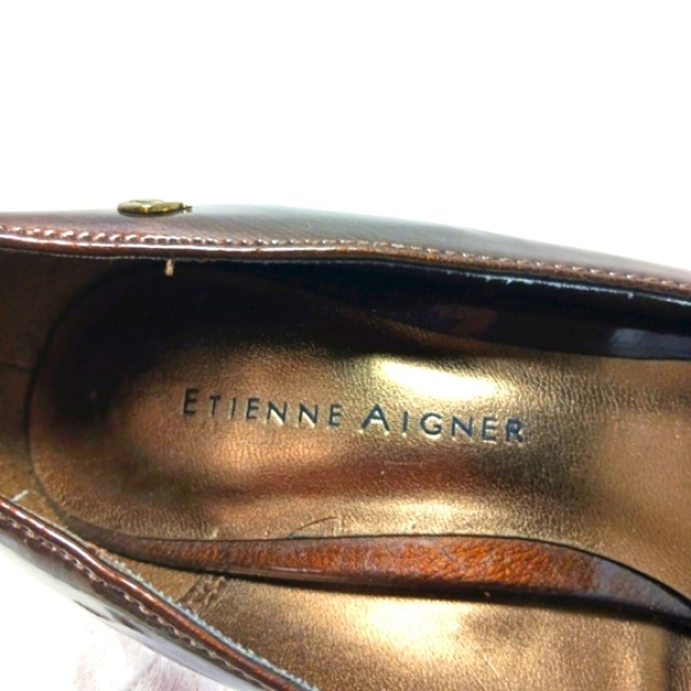 Etienne Aigner Womans Haven Pumps/ Heels Patent Brown Shimmer Size 7.5......... - Picture 3 of 12